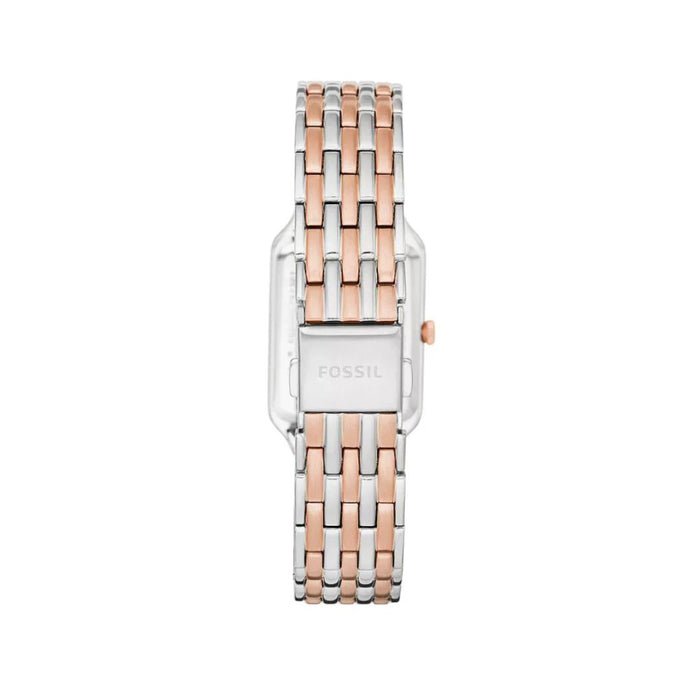 Fossil Raquel Rectangular Two-Tone Rose Gold & Silver Women’s Watch - ES5222 - Authentic