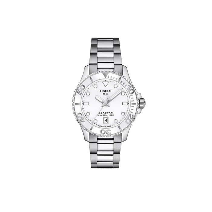 Tissot Seastar 1000 – White Dial 36MM | Stainless Steel | 300m Diver t120.210.11.011.00 - Authentic