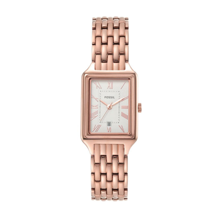 Fossil Women’s Rose Gold Rectangular Stainless Steel Watch - ES5271 - Authentic