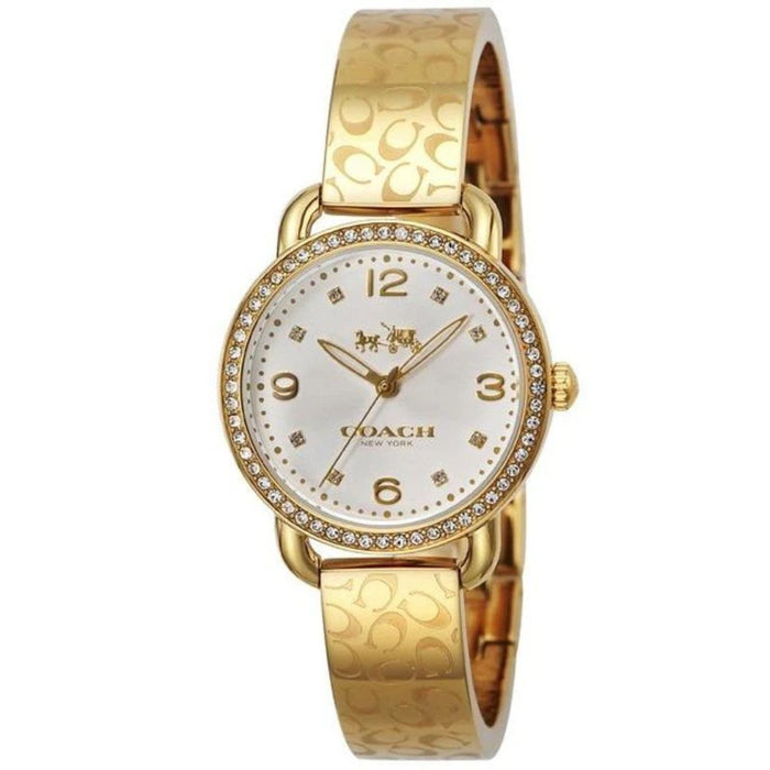 Coach Gold-Tone Women’s Watch with Crystal Bezel & Signature Bangle Bracelet 14502354 - Authentic
