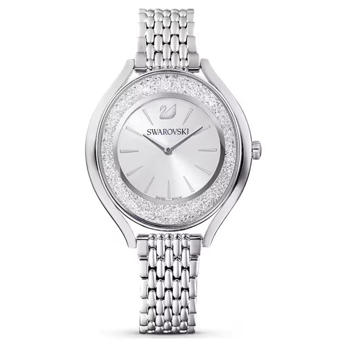 Swarovski Crystal Bezel Swiss Made Women’s Watch – Silver Stainless Steel 5519462 - Authentic