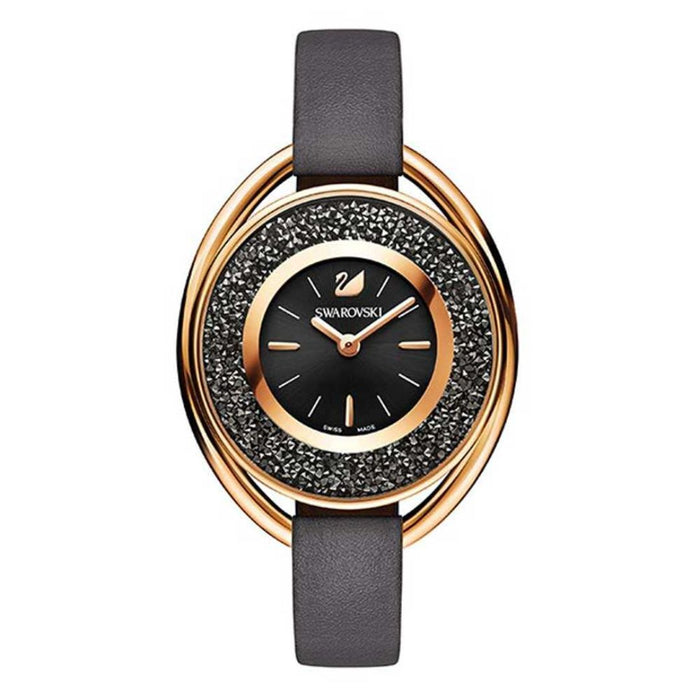 Swarovski Crystalline Oval Black & Rose Gold Watch 5230943 - Authentic