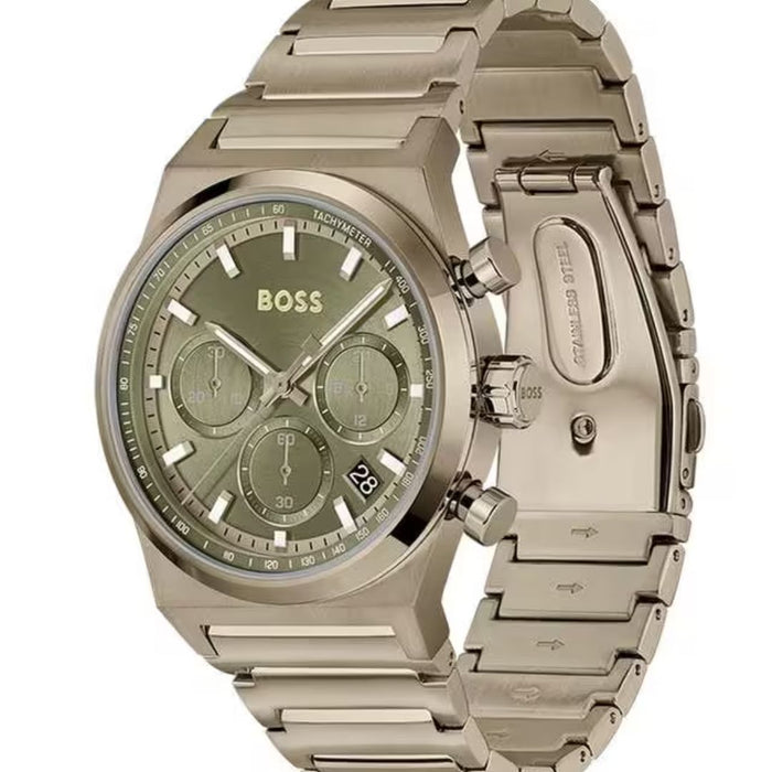 Hugo Boss Chronograph Men's Watch – Rose Gold, Green Dial 1514222 - Authentic