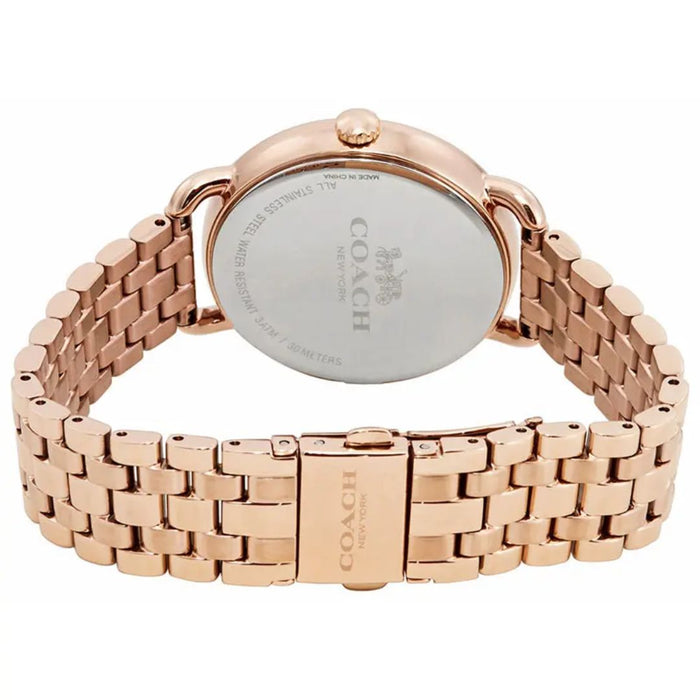 Coach New York Rose Gold Round Women’s Watch – White Dial & Stainless Steel Bracelet 14502262 - Authentic
