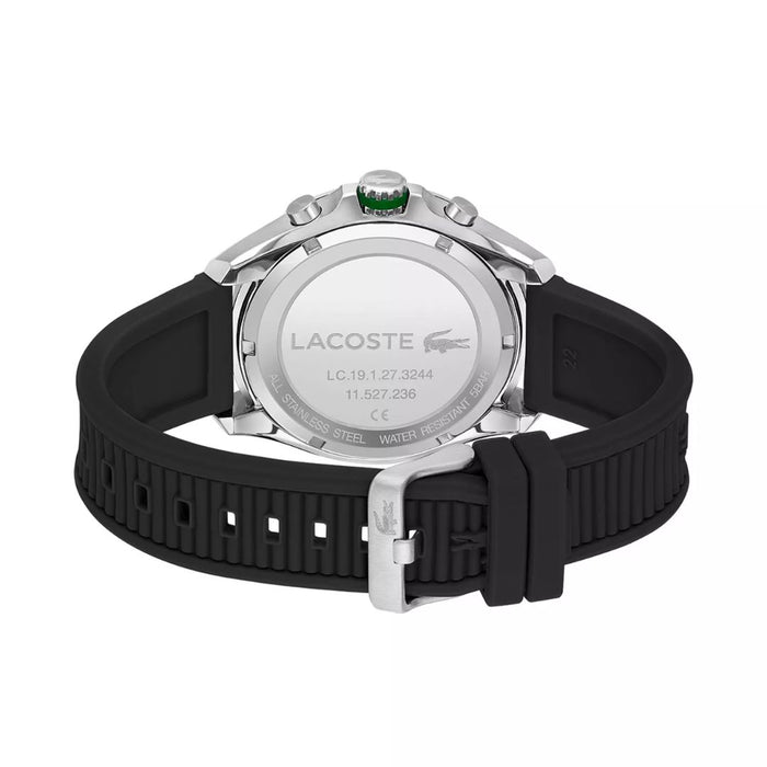 Lacoste Men's Capbreton Black Chronograph Silicone Watch - 2011152 - Authentic