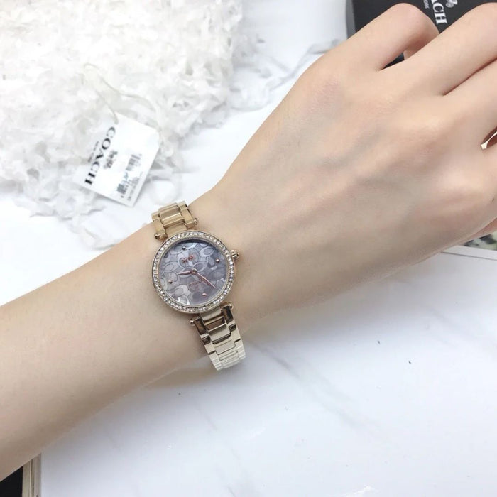 Coach Rose Gold Women’s Watch with Signature Dial & Crystal Bezel 14503226 - Authentic