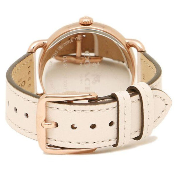 Coach Women’s White Dial Watch with Rose Gold Case & White Leather Strap 14502716 - Authentic