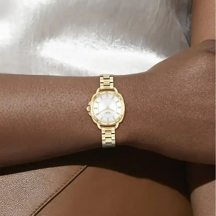 Coach New York Gold Women’s Watch – White Dial & Crystal Hour Markers 14504153 - Authentic