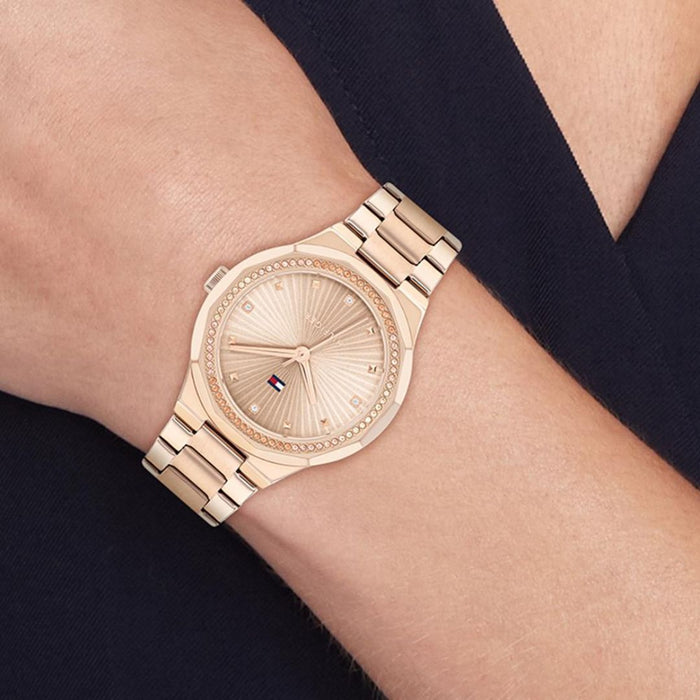 Tommy Hilfiger Women’s Rose Gold Crystal-Accent Watch 1782726 - Authentic