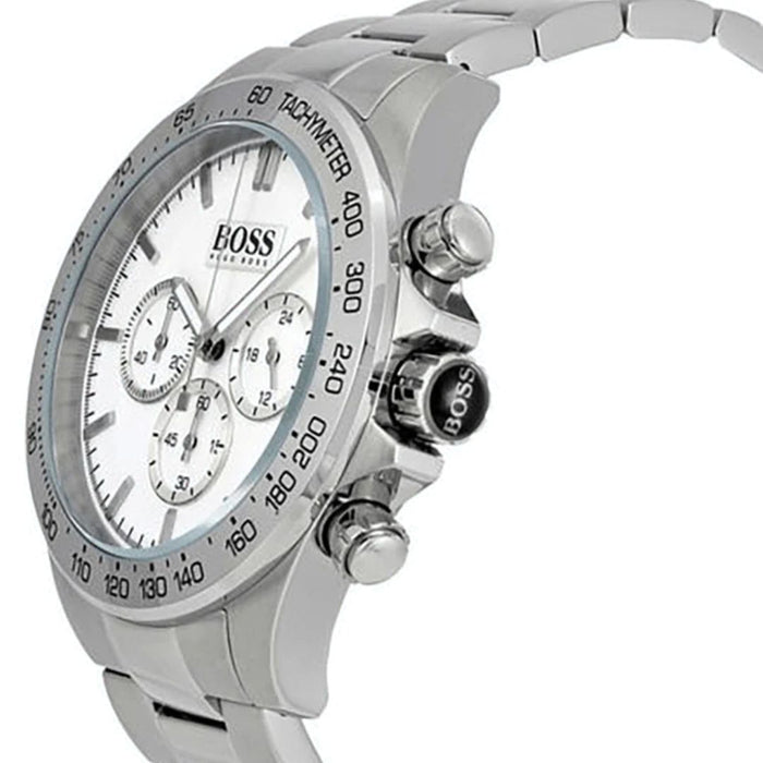 Hugo Boss Men’s Chronograph Tachymeter Watch White Dial | Sport Luxury Style 1512962 - Authentic