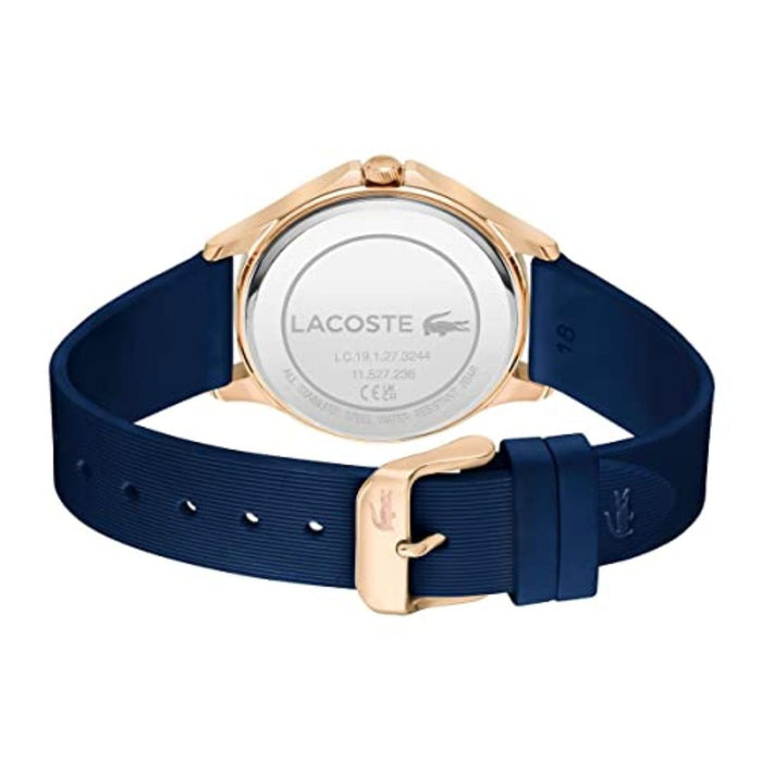 Lacoste Women’s Moon Chronograph Blue Silicone Strap Watch - 2001236 - Authentic