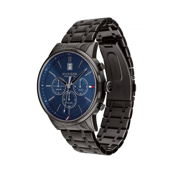 Tommy Hilfiger Men’s Multi-Function Black & Blue Stainless Steel Watch 1791633 - Authentic
