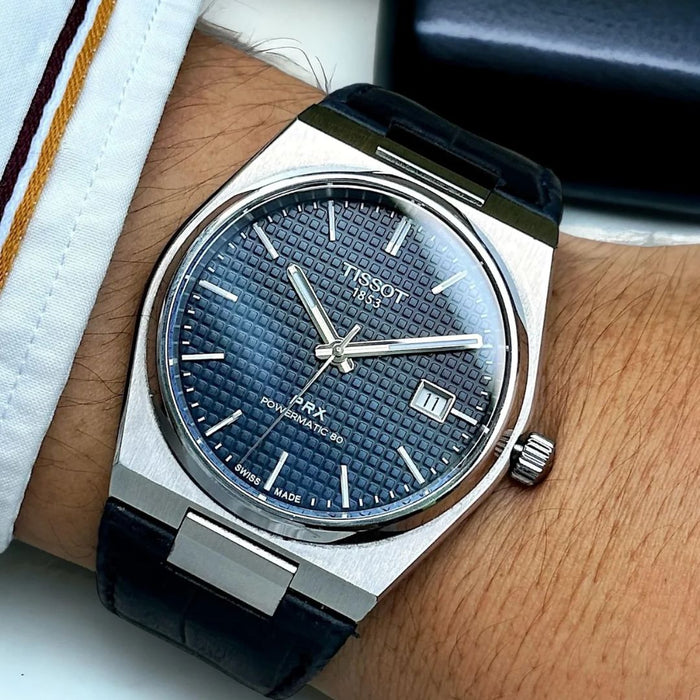 Tissot PRX Powermatic 80 Blue Dial Leather Strap Men’s Watch t137.407.16.041.00 - Swiss Factory
