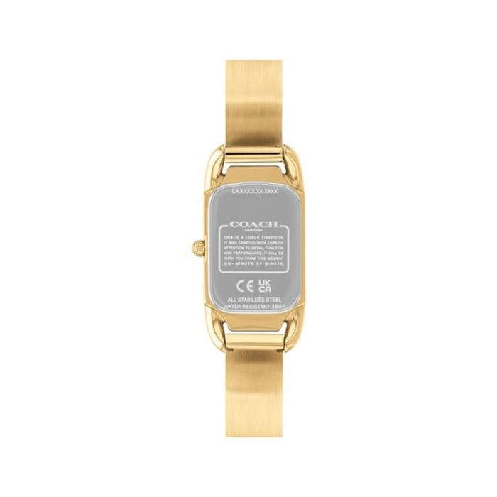 Coach Women’s Rectangular Quartz Watch – Gold Tone Bracelet with Crystal Details 14504196 - Authentic