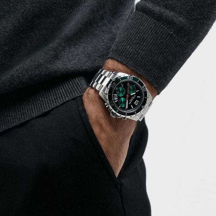 Coach Men’s Chronograph Watch – Stainless Steel Case & Bracelet, Black Dial 14602557 - Authentic