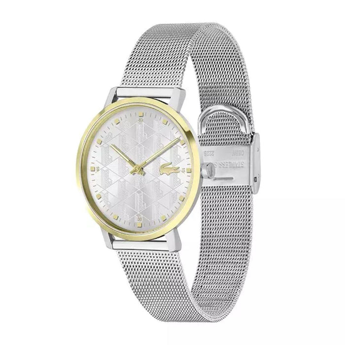 Lacoste Women’s Moon Mesh Silver-Gold Watch 2001286 - Authentic