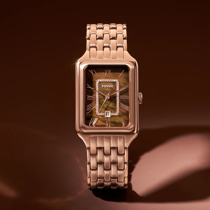 Fossil Carlie Mini Rectangular Rose Gold Women’s Watch - ES5323 - Authentic