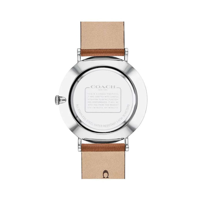 Coach Classic Slim Watch – Silver Dial with Brown Leather Strap 14602152 - Authentic