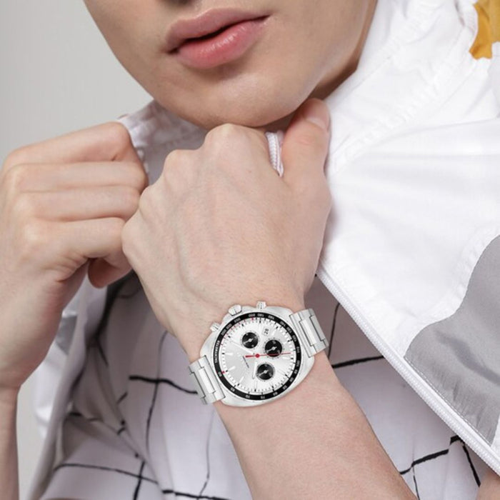 Coach Men’s Chronograph Watch – Stainless Steel Case & Bracelet, White Dial 14602702 - Authentic