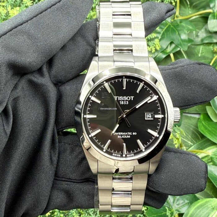 Tissot Gentleman Powermatic 80 Silicium Black Dial Men’s Watch t127.407.11.051.00 - Swiss Factory
