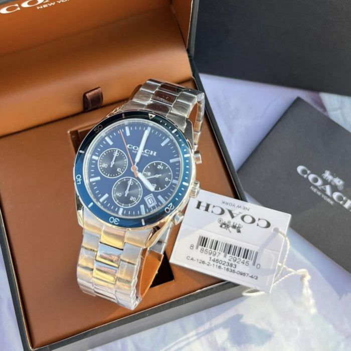 Coach Men’s Chronograph Stainless Steel Watch – Sport Luxury Design 14602383 - Authentic