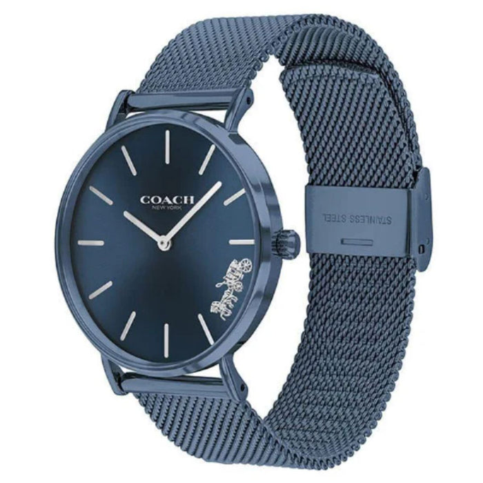 Coach New York Blue Dial Stainless Steel Mesh Watch - 14503485 - Authentic