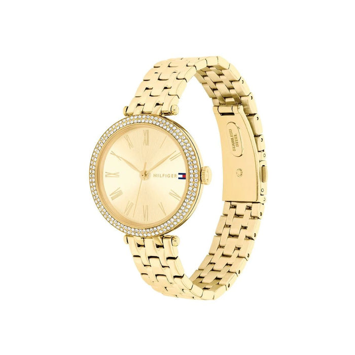 Tommy Hilfiger Gold Crystal Roman Dial Bracelet Watch for Women 1782718 - Authentic