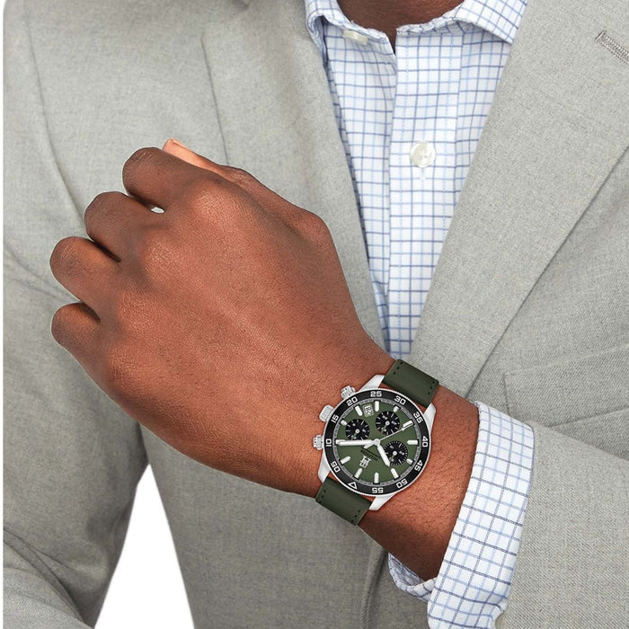 Tommy Hilfiger Chronograph – Military Green Dial & Green Leather Strap 1792188 - Authentic