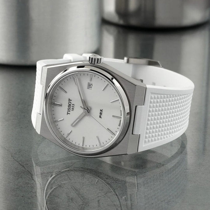 Tissot PRX Quartz – White Dial Rubber Strap t137.410.17.011.00 - Authentic