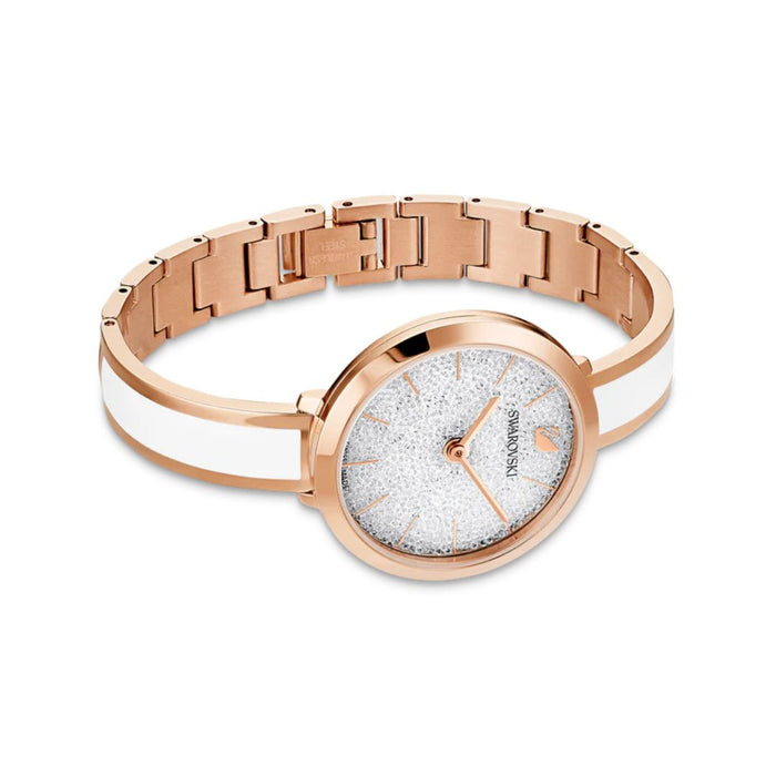 Swarovski Women’s Swiss Made Rose Gold Crystal Dial Bangle Watch 5580541 - Authentic