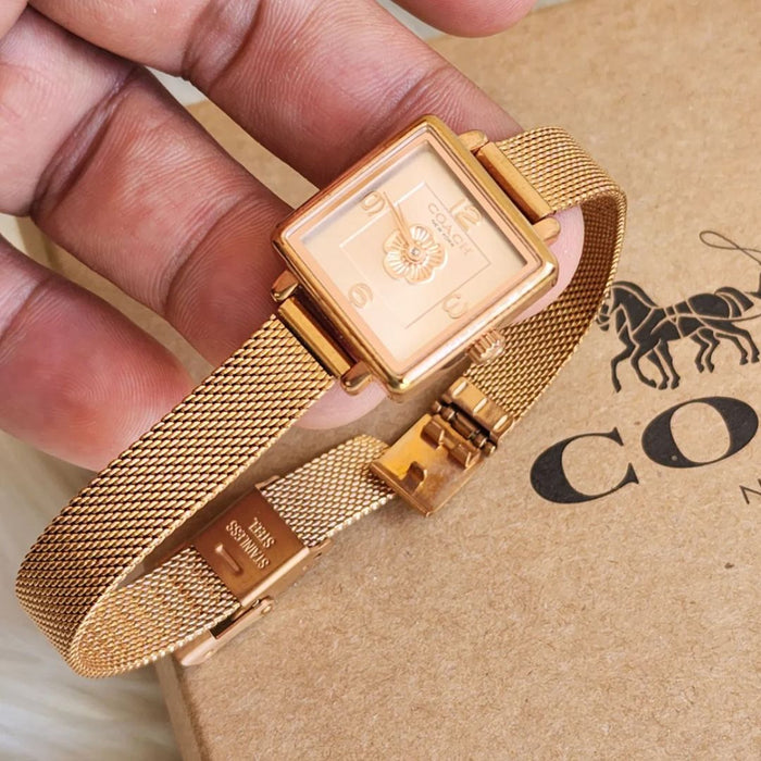 Coach Women’s Quartz Watch – Stainless Steel Case with Leather Strap 14503698 - Authentic