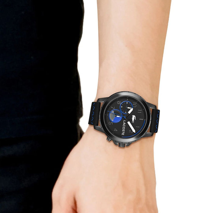 Lacoste Berlin Black Silicone Chronograph Men’s Watch - 2011206 - Authentic
