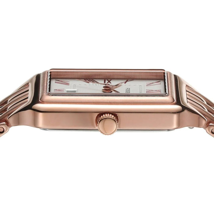 Fossil Women’s Rose Gold Rectangular Stainless Steel Watch - ES5271 - Authentic
