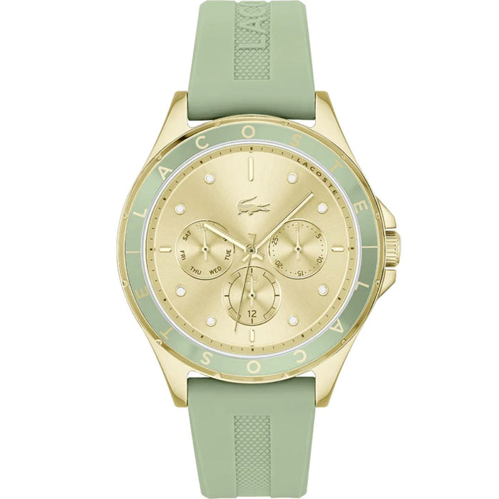 Lacoste Women’s Geneva Gold-Tone Green Silicone Watch 2001298 - Authentic