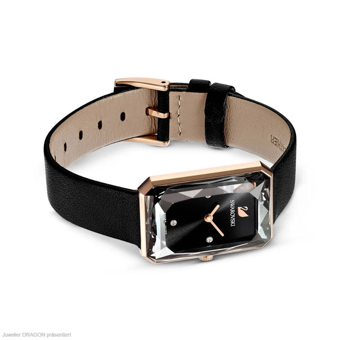 Swarovski Women’s Rose Gold Rectangular Crystal Watch – Swiss Made 5547710 - Authentic