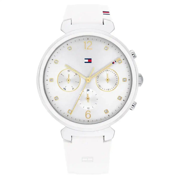 Tommy Hilfiger White Chronograph Watch – Gold Details 1782342 - Authentic