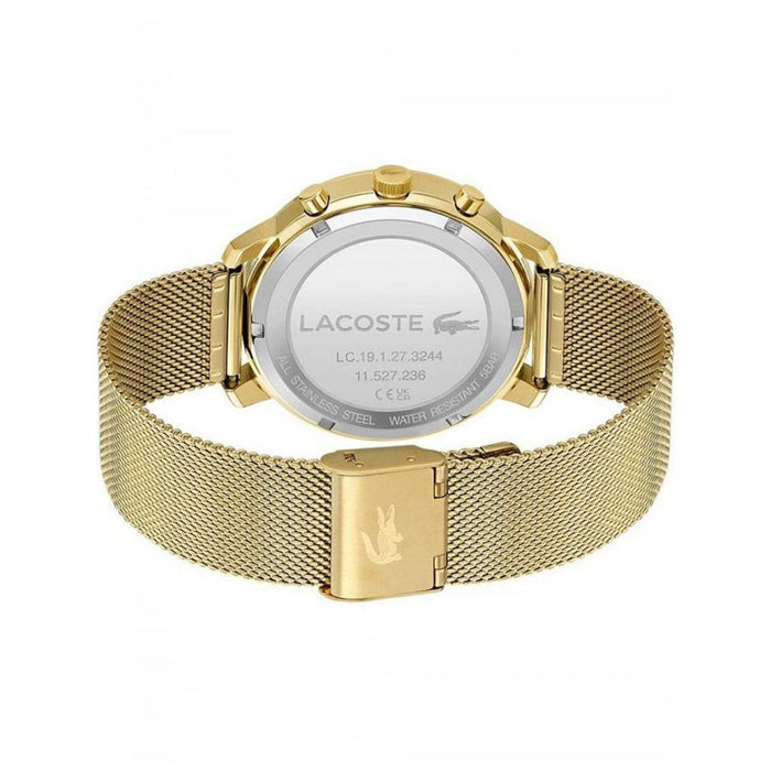 Lacoste Men's Moon Black & Gold Mesh Chronograph Watch - 2011195 - Authentic