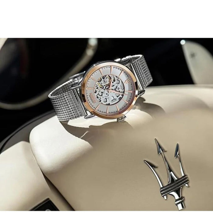 Maserati Epoca Automatic Skeleton Two-Tone Watch - R8823118001 - Authentic