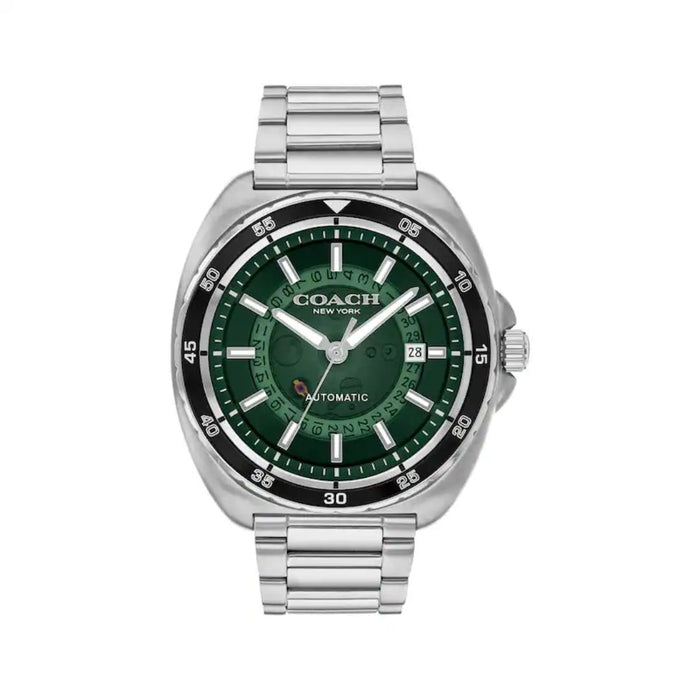 Coach Men’s Automatic Watch – Green Dial, Stainless Steel Bracelet 14602713 - Authentic