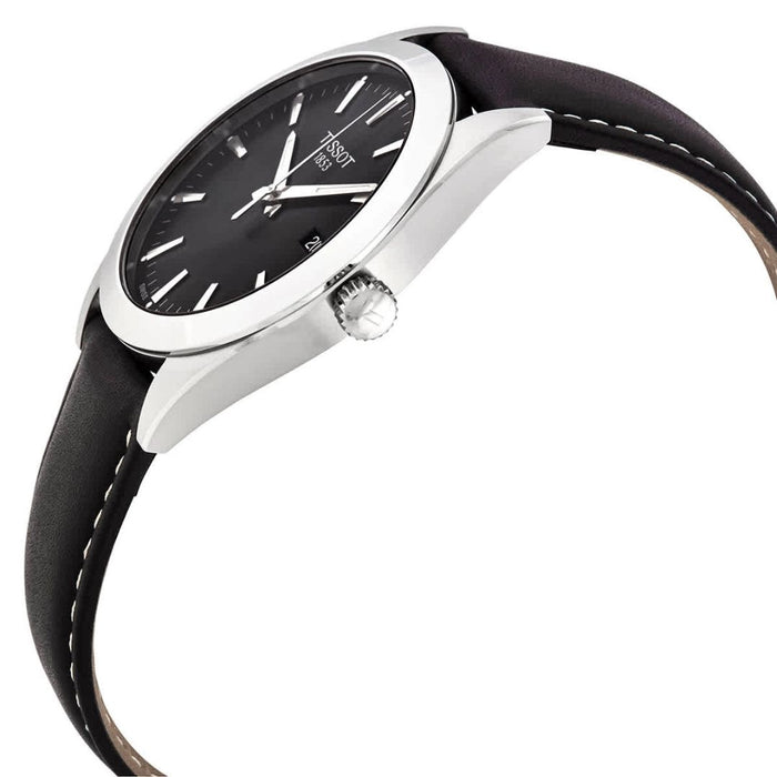 Tissot Gentleman Quartz 40MM – Silver Dial | Black Leather Strap | t127.410.16.051.00 - Authentic