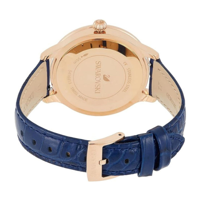 Swarovski Women’s Rose Gold Blue Crystal Watch – Swiss Made 5414413 - Authentic