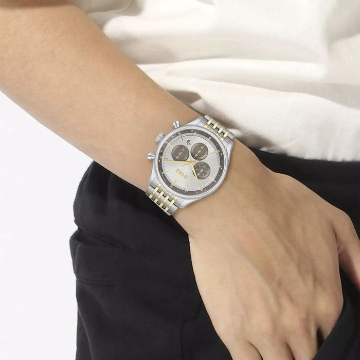 Hugo Boss Champion Chronograph Two-Tone Silver & Gold – 44mm - 1514053 - Authentic