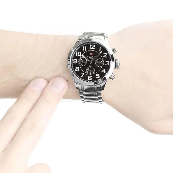 Tommy Hilfiger Men’s Multi-Dial Stainless Steel Watch – Black Dial 1791054 - Authentic