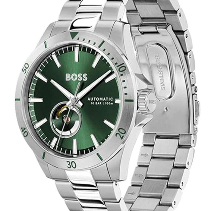 Hugo Boss Automatic Men’s Watch – Green Dial | Open-Heart Movement 1514200 - Authentic