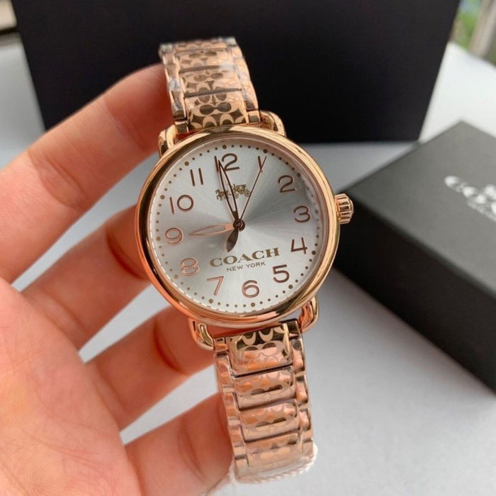 Coach Rose Gold Signature Bracelet Watch – Classic Elegant Dial 14502497 - Authentic