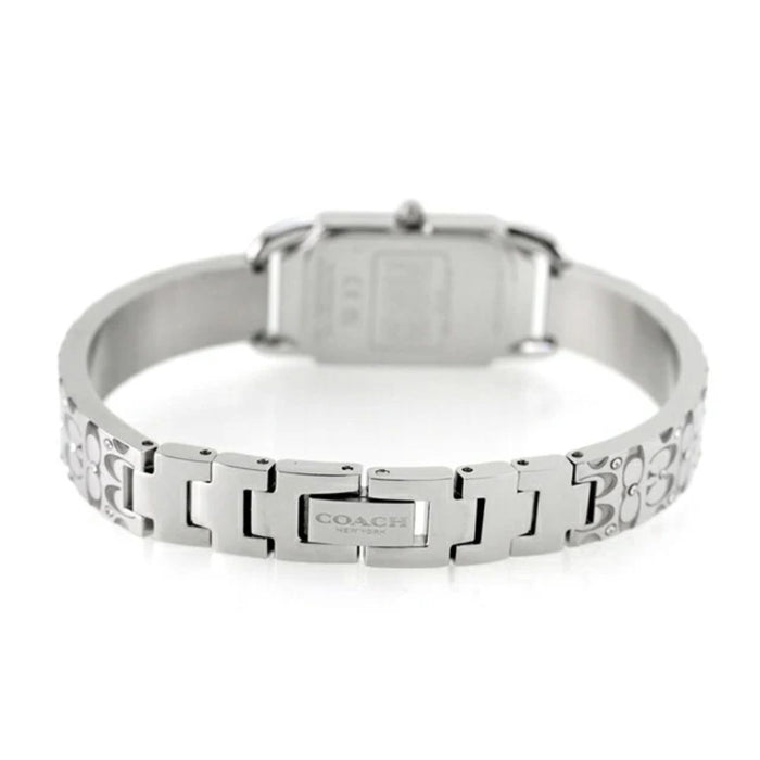 Coach Women’s Rectangular Quartz Watch – Silver Tone Bracelet with Crystal Accents 14504147 - Authentic