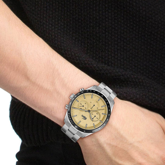 Lacoste Men’s Chronograph Stainless Steel Watch – Beige Dial (Authentic) 2011271