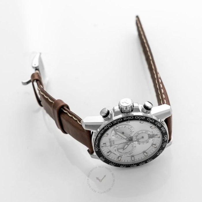 Tissot Chronograph Silver Dial with Brown Leather – Classic Sport t125.617.16.031.00 - Authentic