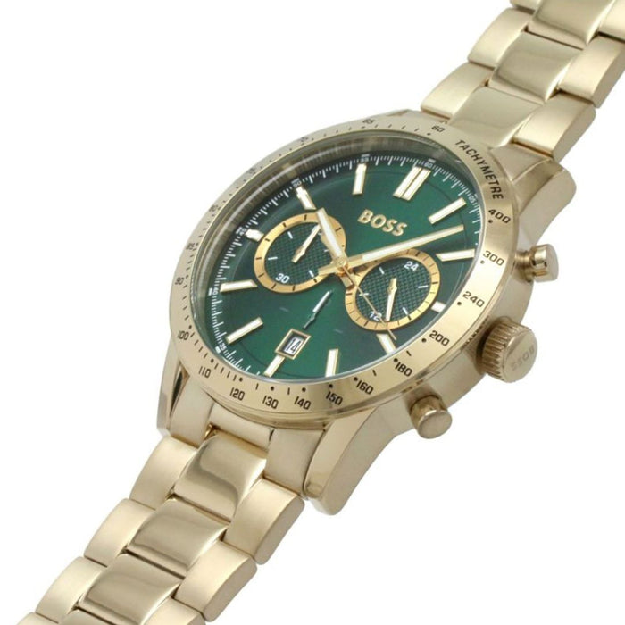 Hugo Boss Champion Chronograph – Gold Stainless Steel / Green Dial 1513923 - Authentic
