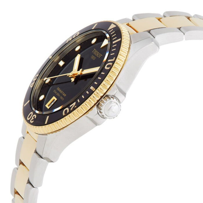 Tissot Seastar 1000 – Two Tone Gold & Steel | Black Dial | 300m Diver t120.410.22.051.00 - Authentic